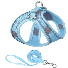 Small Dog Cat Reflective Puppy Harness Step-in Dog Vest Harness and Leash Set