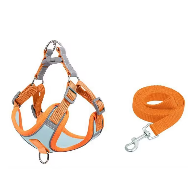 Adjustable No Pull Durable Reflective Soft Dog Harnesses And Puppy Harness With Leashes Set