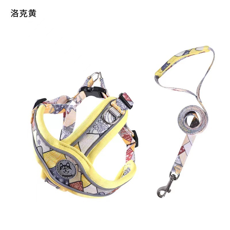 New Pets Dogs Accessories Luminous Adjustable Harness For Dogs Puppy Vest Collar Leash French Bulldog Medium Small Large Dog