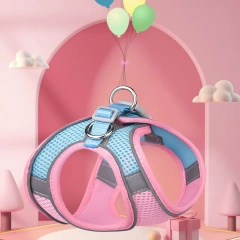 Small Dog Cat Reflective Puppy Harness Step-in Dog Vest Harness and Leash Set