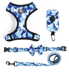 Fashion Pet Dog Harness Vest Sets  Luxury Dog Collar And Leash Set