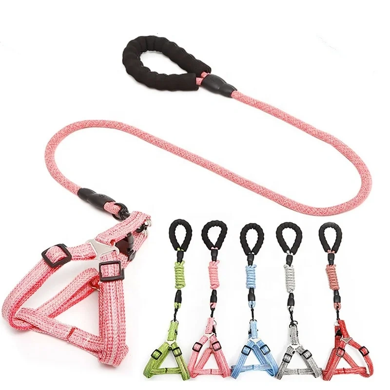 Pet Chest Strap Set Close Fitting Wear-Resistant Adjustable Pet Harnesses Traction Rope Set