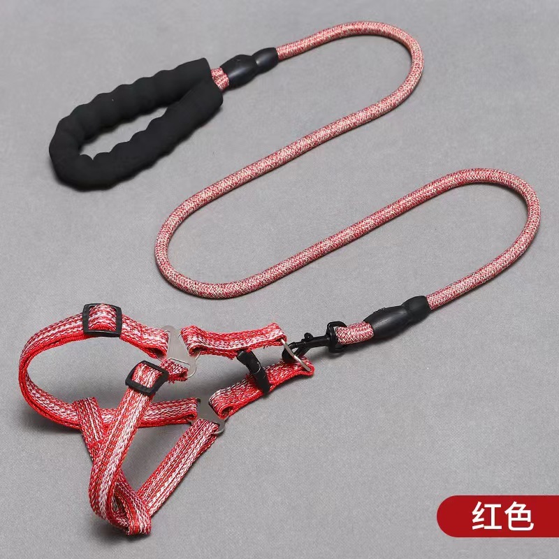 Pet Chest Strap Set Close Fitting Wear-Resistant Adjustable Pet Harnesses Traction Rope Set