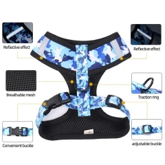 Designers Custom Step In No Pull Sublimation Fashion Pet Dog Harness Vest Sets Arnes De Perro Luxury Dog Collar And Leash Set