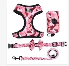 Fashion Pet Dog Harness Vest Sets  Luxury Dog Collar And Leash Set