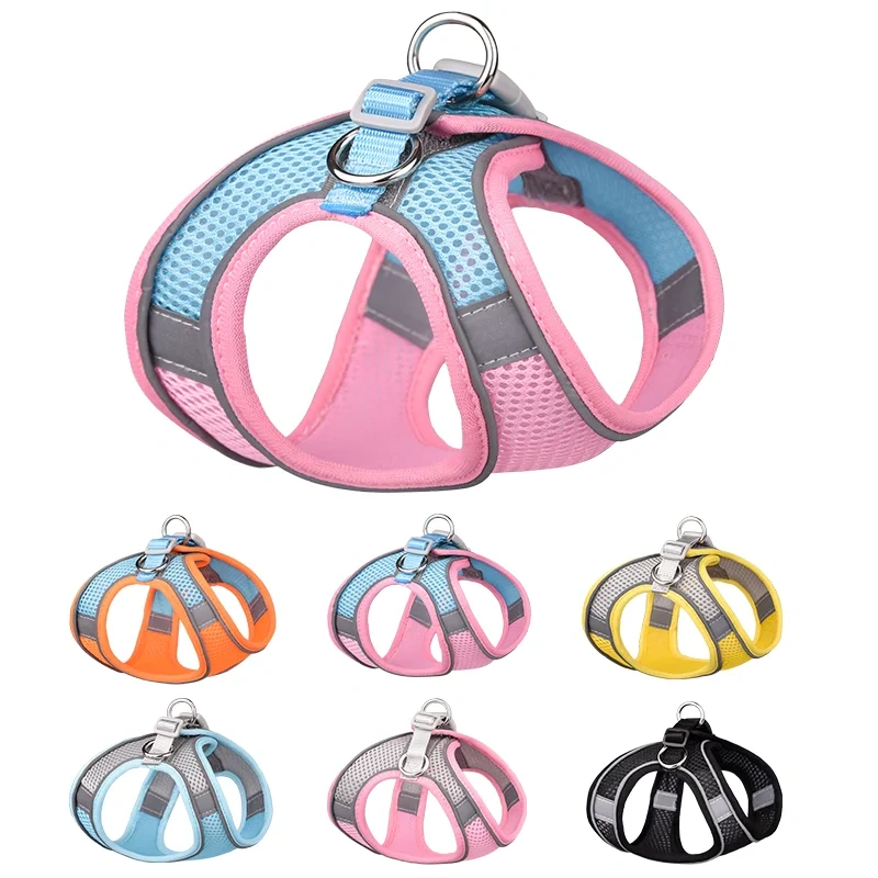 Small Dog Cat Reflective Puppy Harness Step-in Dog Vest Harness and Leash Set