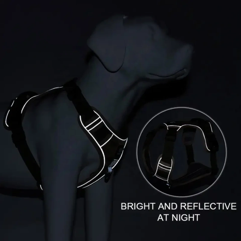 Big Dog Harness Pet Reflective Breathable Mesh Padded No Pull dog Harness for large dogs