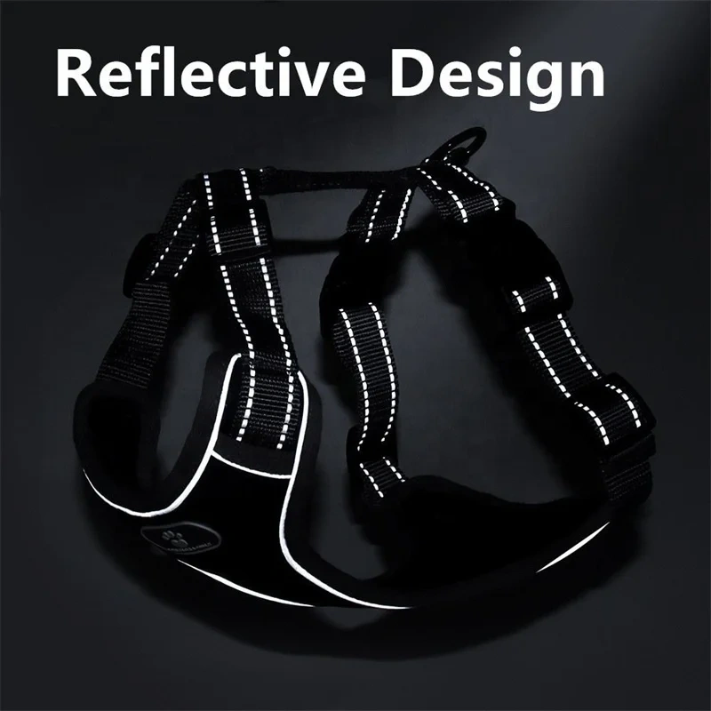 Custom Adjustable pet Harness For Dogs Reflective Puppy Cat Harness Vest With Walking Harness