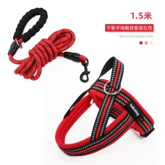 Soft Vest  Neck Chest Adjustable Reflective Light weight Harness Anti-Twist Pet Lead Combo Dog Collar Leash And Harness Set