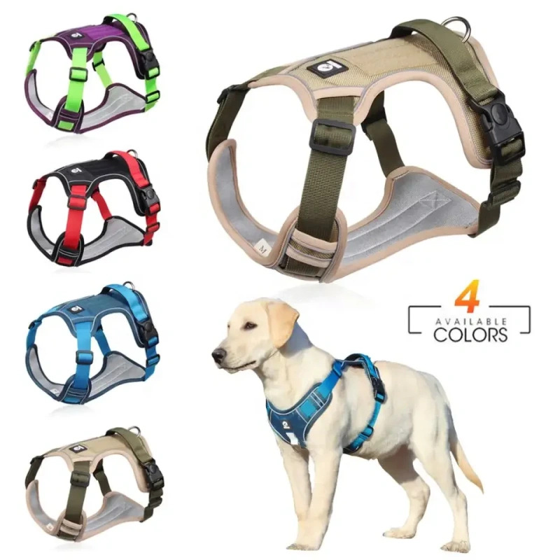 Big Dog Harness Pet Reflective Breathable Mesh Padded No Pull dog Harness for large dogs