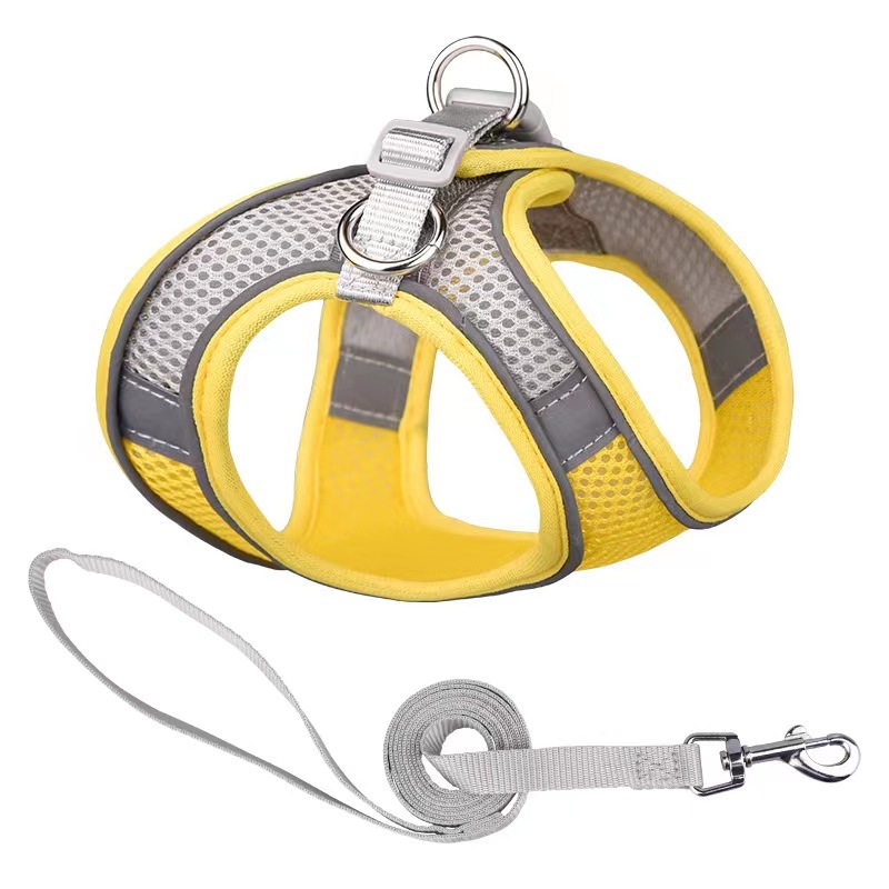 Small Dog Cat Reflective Puppy Harness Step-in Dog Vest Harness and Leash Set