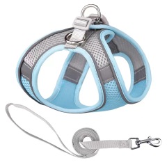 Small Dog Cat Reflective Puppy Harness Step-in Dog Vest Harness and Leash Set