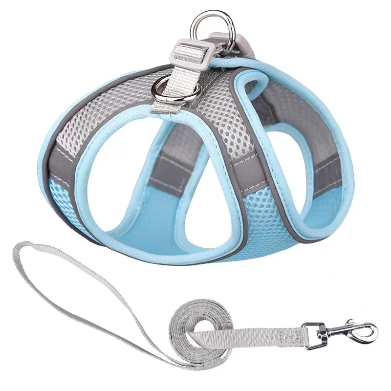 Small Dog Cat Reflective Puppy Harness Step-in Dog Vest Harness and Leash Set