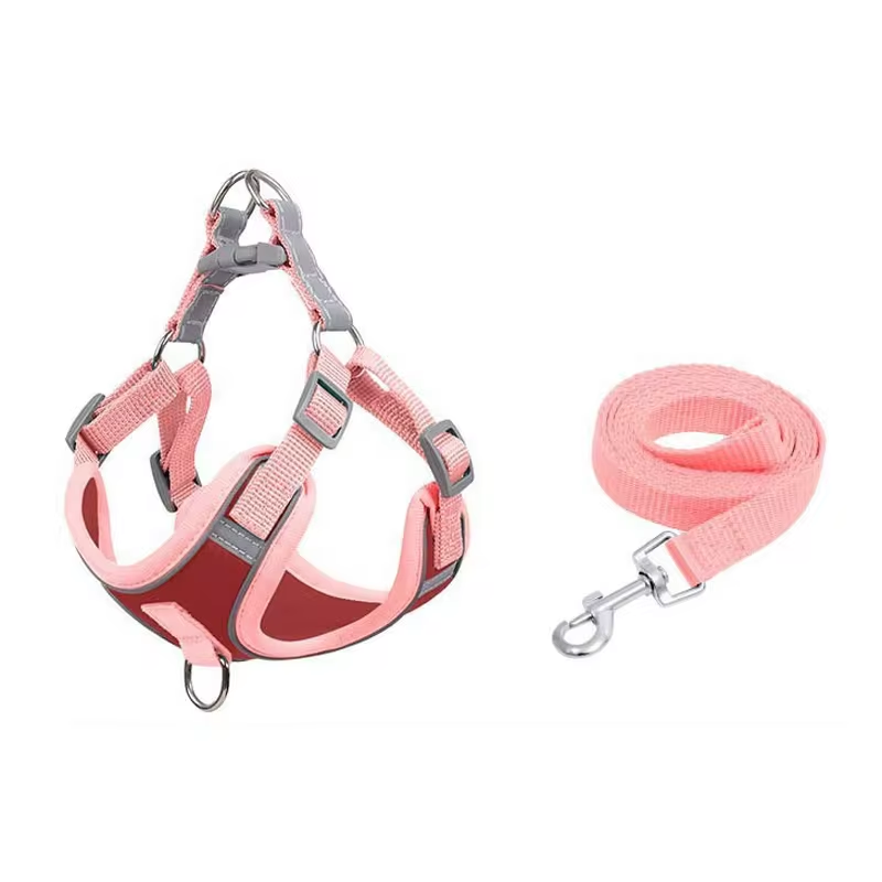 Adjustable No Pull Durable Reflective Soft Dog Harnesses And Puppy Harness With Leashes Set