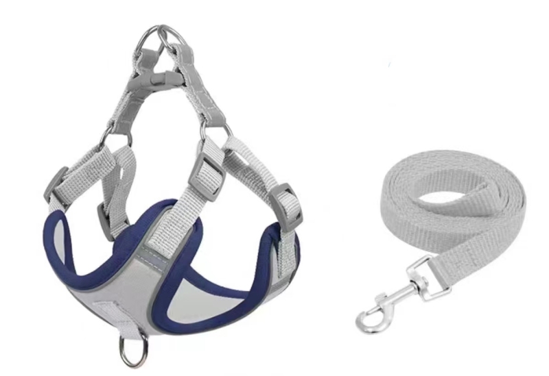 Adjustable No Pull Durable Reflective Soft Dog Harnesses And Puppy Harness With Leashes Set