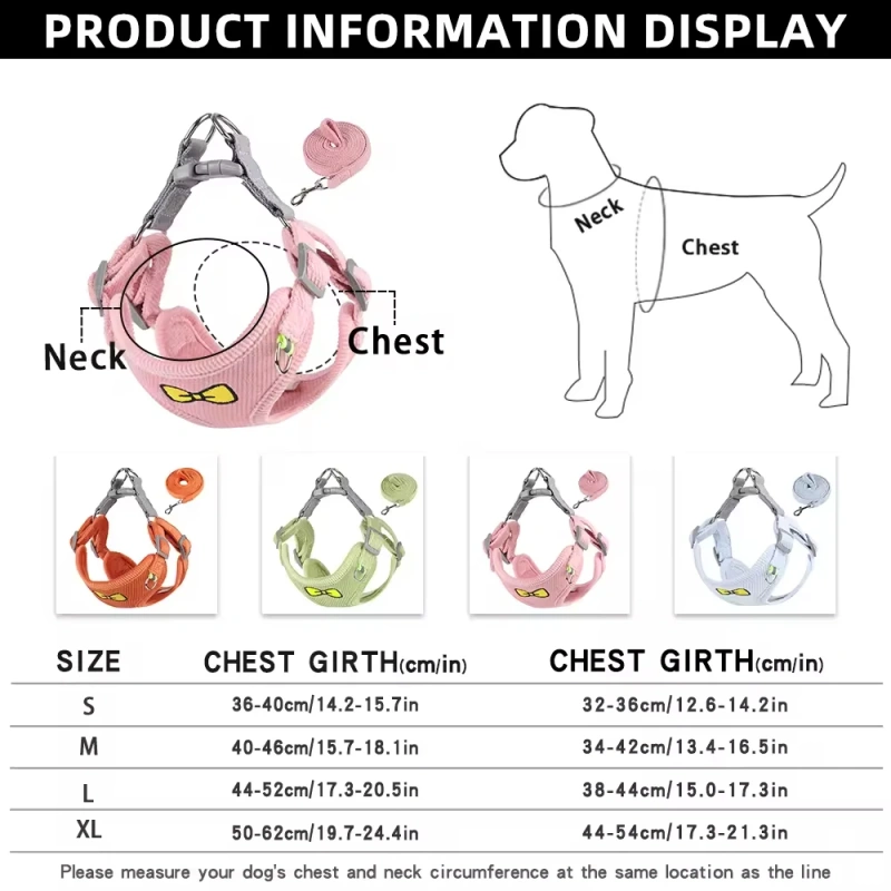 Wholesale custom logo Adjustable Reflective Breathable Dog Harness Set Pet Dog Chest pet Harness