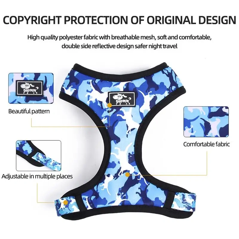 Designers Custom Step In No Pull Sublimation Fashion Pet Dog Harness Vest Sets Arnes De Perro Luxury Dog Collar And Leash Set