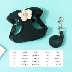 Wholesale  New Adjustable Soft Dog Cat Harness Set with Flower for Pets