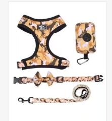Fashion Pet Dog Harness Vest Sets  Luxury Dog Collar And Leash Set