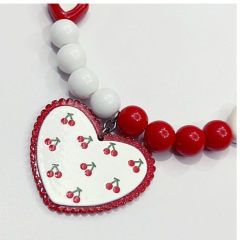 Pet red love beads, puppy and cat necklace jewelry accessories