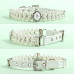 Large pearl diamond collar pet accessories, suitable for cats, small and medium dog suit