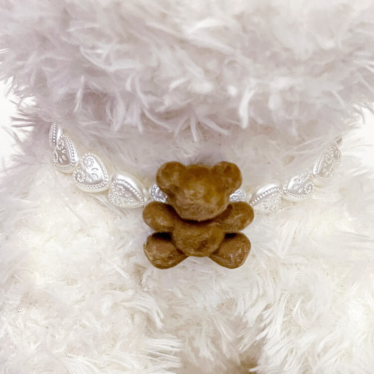 Bear Heart Beaded Collar Pet Accessories, Suitable for Cats, Small and Medium Dogs