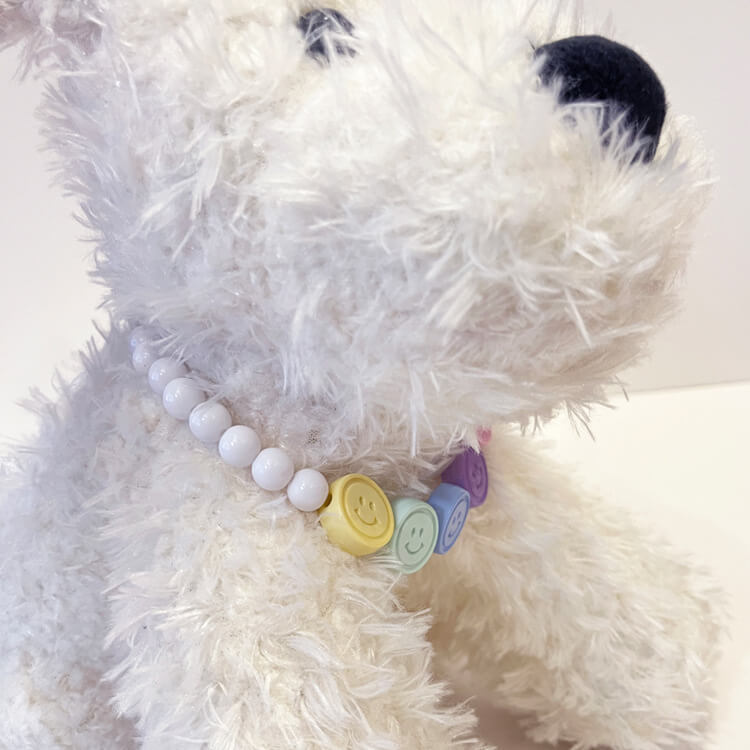 Smiling face beaded collar jewelry for cats, small and medium-sized dogs