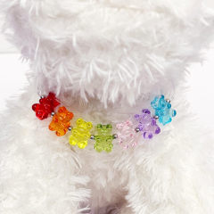 Colorful bear collar pet jewelry, suitable for cats, small and medium dogs