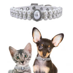 Large pearl diamond collar pet accessories, suitable for cats, small and medium dog suit