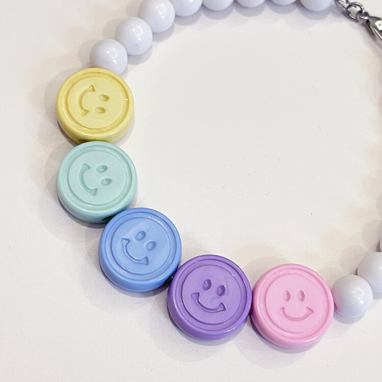 Smiling face beaded collar jewelry for cats, small and medium-sized dogs