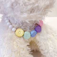 Smiling face beaded collar jewelry for cats, small and medium-sized dogs