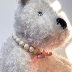 Pink bow collar jewelry for small and medium-sized dogs
