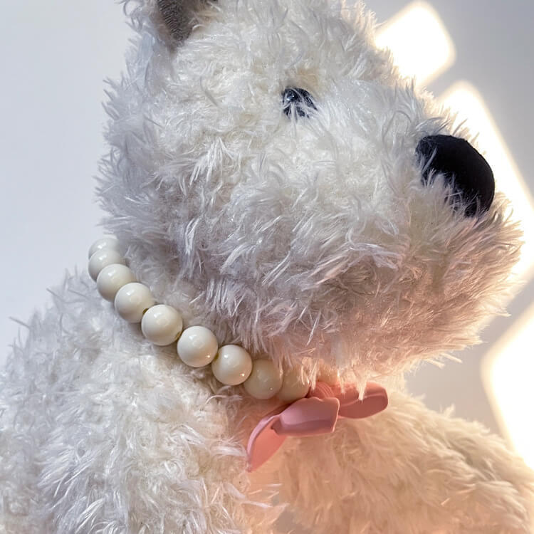 Pink bow collar jewelry for small and medium-sized dogs