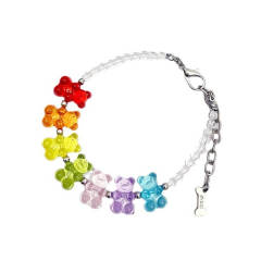 Colorful bear collar pet jewelry, suitable for cats, small and medium dogs