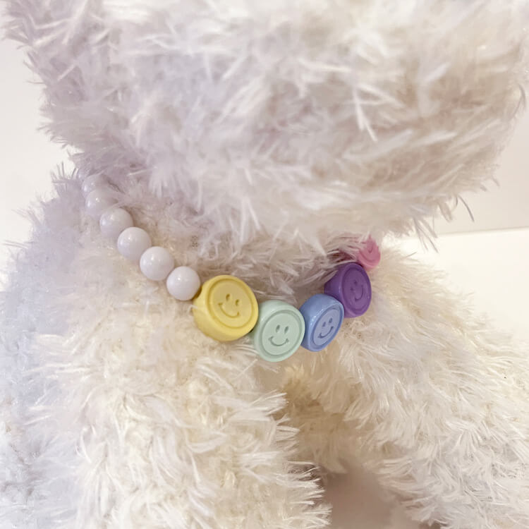 Smiling face beaded collar jewelry for cats, small and medium-sized dogs