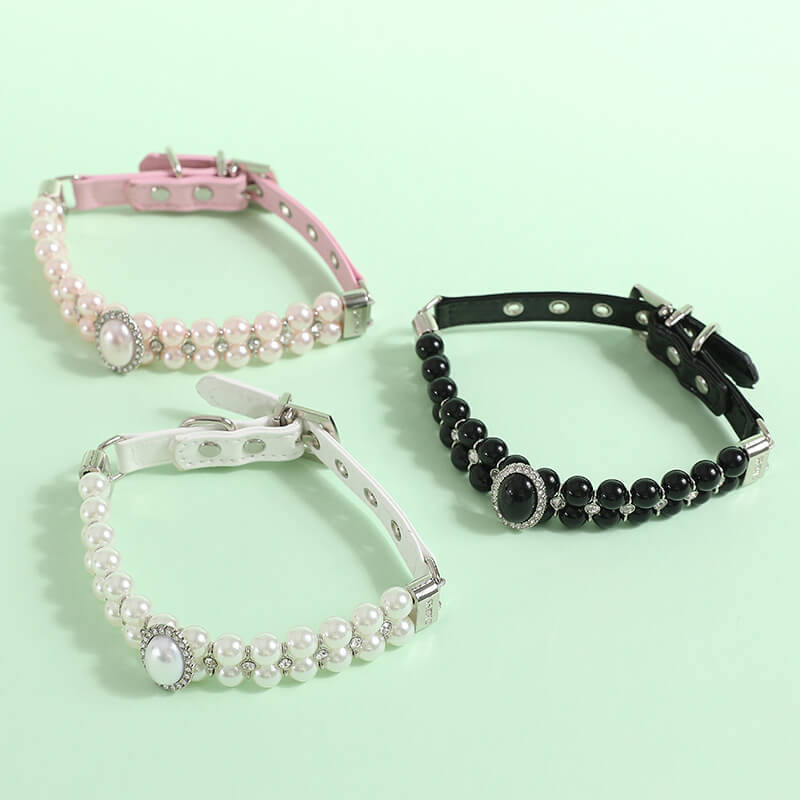 Large pearl diamond collar pet accessories, suitable for cats, small and medium dog suit