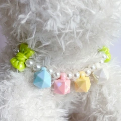 Pretty Colored Pendent Dog Cat Necklace Pet Pearl Necklace