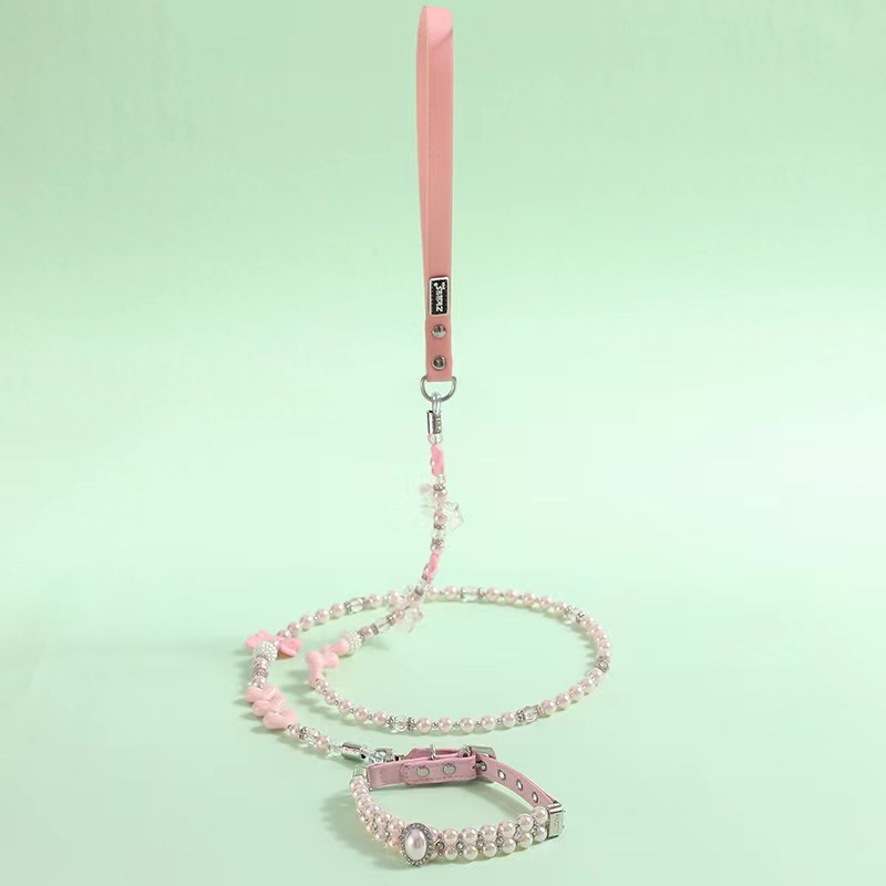 Large pearl diamond collar pet accessories, suitable for cats, small and medium dog suit