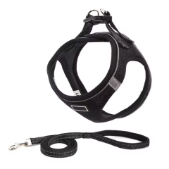 New Design Adjustable Pet Accessories Soft Breathable Reflective Dog Harness and Leash Collar Set