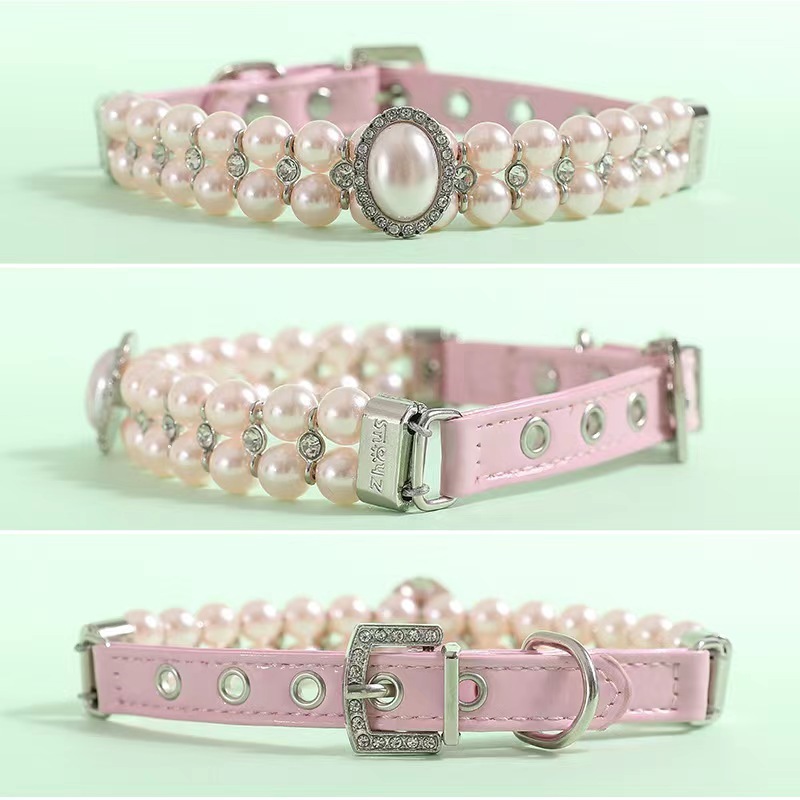 Large pearl diamond collar pet accessories, suitable for cats, small and medium dog suit