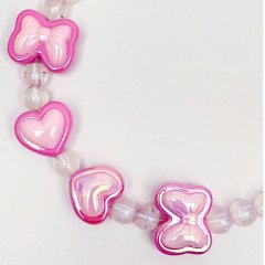 Pink Love Beaded Collar Accessories for Cats and Small and Medium-sized Dogs