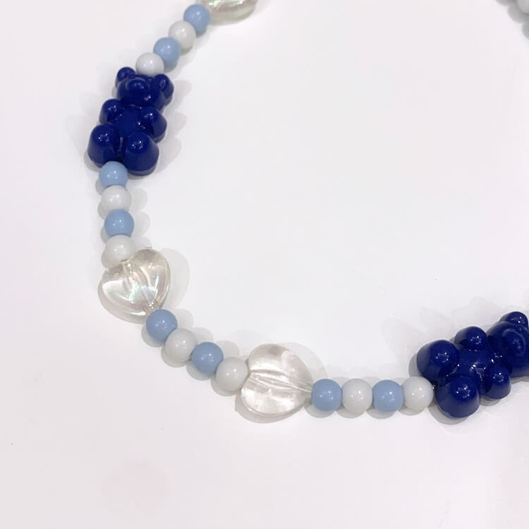 Bear Heart Beaded Collar Pet Accessories for Cats, Small and Medium Dogs