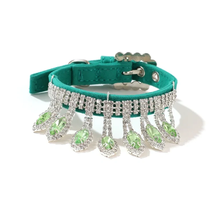 Kingtale Colorful Diamond Pendant Cat Collar Jewelry for Small and medium dog