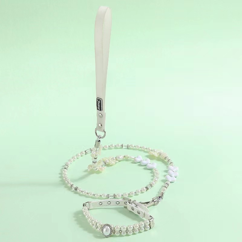 Large pearl diamond collar pet accessories, suitable for cats, small and medium dog suit