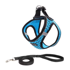 New Design Adjustable Pet Accessories Soft Breathable Reflective Dog Harness and Leash Collar Set