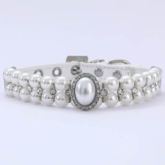 Large pearl diamond collar pet accessories, suitable for cats, small and medium dog suit
