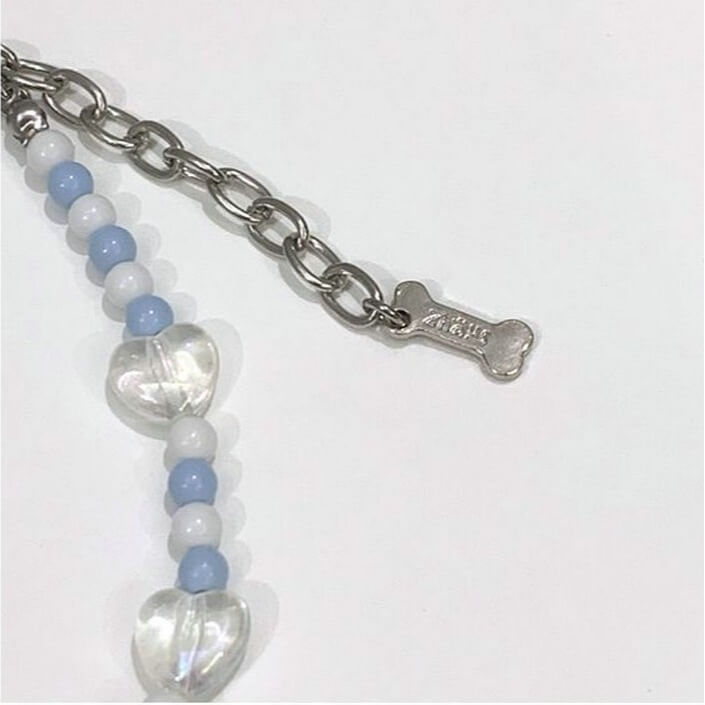 Bear Heart Beaded Collar Pet Accessories for Cats, Small and Medium Dogs