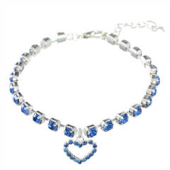 Single row diamond cat and dog accessories pet collar love pendant