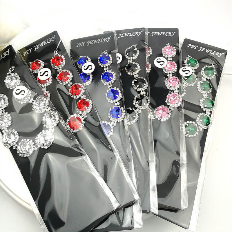 Single row diamond cat and dog accessories pet collar love pendant