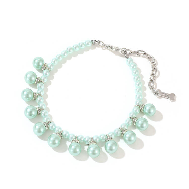 Pet supplies Small and medium-sized dog collar lead rope neck collar Pearl cat necklace dog collar collar accessories